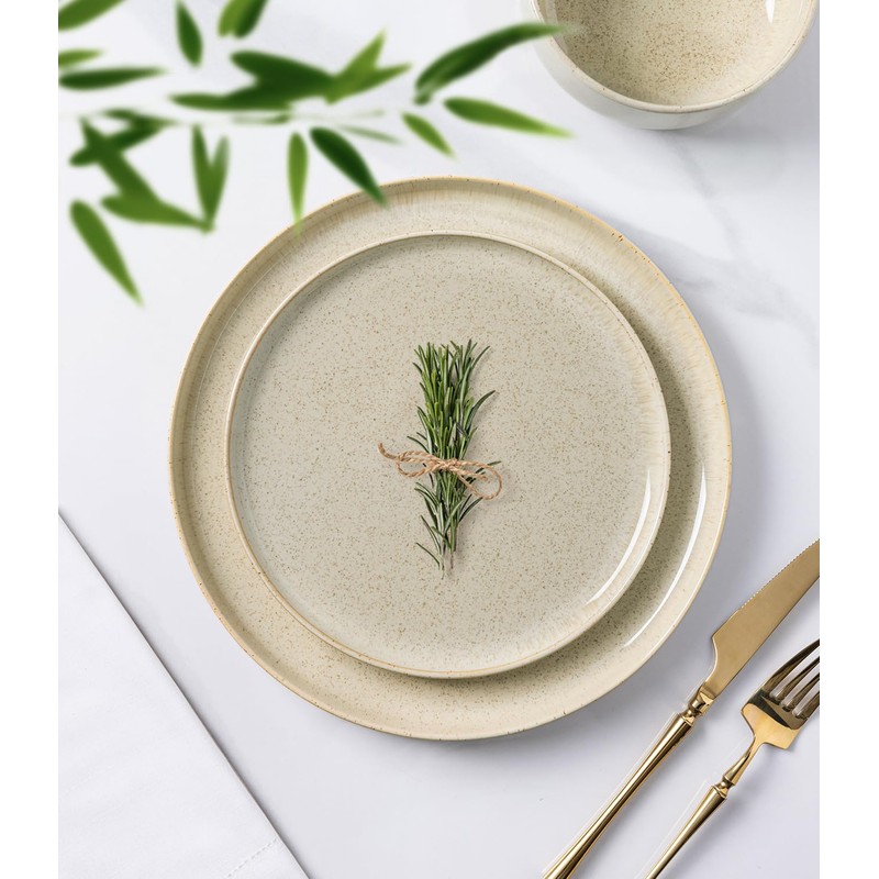 TheTerra Ceramic Dinnerware Sets for 4, 12 Pieces Handmade Reactive