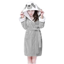 Lifeye Animal Sloth Bathrobe Robes Pajamas Night Gown Gray