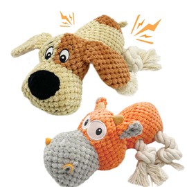 LDRYWW Dog Squeaky Plush Toys Puppy Toys, Assortment Value Bundle Animal Pet Toy for Small Medium Dogs, Stuffed Puppy Chew Toy, Cute Dog Gift Toys (E)