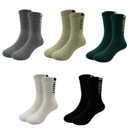 5 Pair Boys Kids Athletic Socks - Aquarbor Crew Cotton Youth Teen Sport Socks (CA/US, Age, 9 Years, 12 Years, 008)