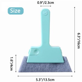 Window Track Cleaner Tool, 2Pcs 4-in-1 Groove Cleaning Brush (with Bristle Brush, Gap Dustpan, Scraper) + 4Pcs Replacement Cloth, Washable Cleaning Gadgets for Sliding Door, Sill, Car Vents
