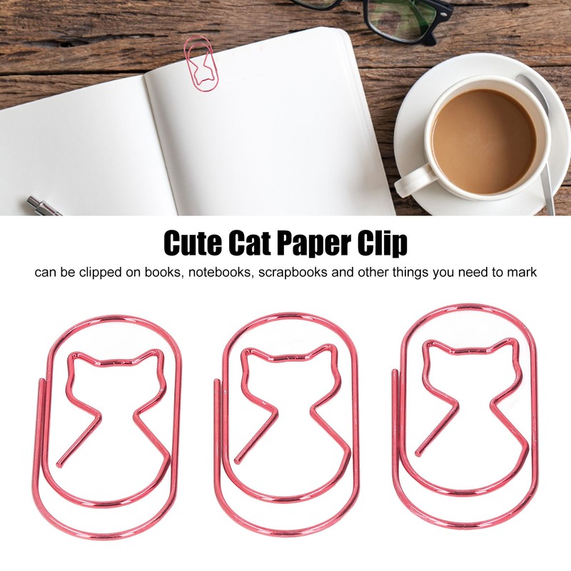 4 Box Cute Cat Paper Clip Fun Shaped Plated Surface
