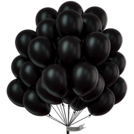 PartyWoo Black Balloons 100 pcs,1849