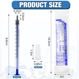 Scettar 80 Pcs Colostrum Collection Syringe, 1ml Syringes Colostrum Syringe With Caps Colostrum Collection Kit for Colostrum Harvesting Measuring Liquids Scientific Labs Pet Feeding