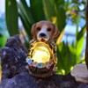 Solar Powered LED Light Dog Statue Decoration Solar Powered Puppy
