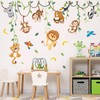 DECOWALL Jungle Animals Vine Wall Stickers Lion Monkey Koala Cute