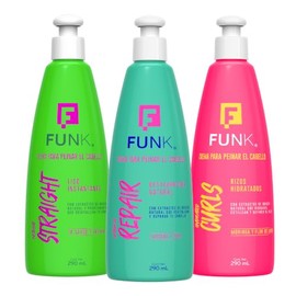 Funk, Crema para Peinar Cabello Liso, 290 ml