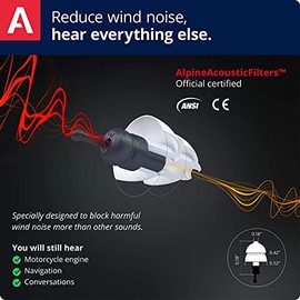 Alpine MotoSafe Tour - Tapones para los oídos para motocicleta - Reducción de ruido y protección para los oídos - Para Touring y autopistas - Tapones hipoalergénicos reutilizables