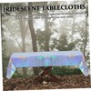 KONTONTY Plastic Tablecloth Set Iridescent Foil 4pcs Perfect for Wedding