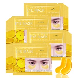 Ruzzut Under Eye Patches -30 Pairs Gold Caviar Essence Eye Masks Eye Patches for Puffy Eyes,Reducing Dark Circles,Anti-Aging&Smoothing Eye Bags,Gel Eye Pads Eye Mask for Moisturizing,Gold
