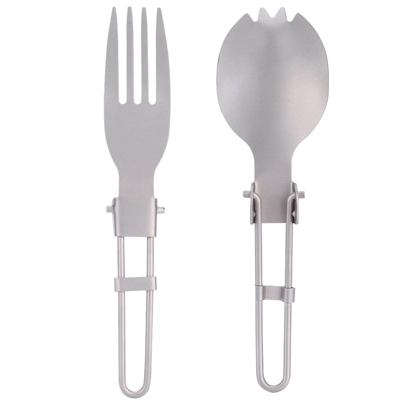 Portable Folding Titanium Spork Fork Outdoor Camping Cutlery Travel Tableware(Fork