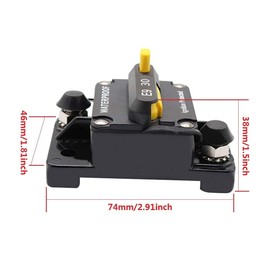 ANJOSHI 30Amp Circuit Breaker 30-300A with Manual Reset Trolling Motor Auto Car Marine Boat Bike Stereo Audio Terminal Inline Fuse Inverter for System Current Overload Protection 12V-48V DC Waterproof