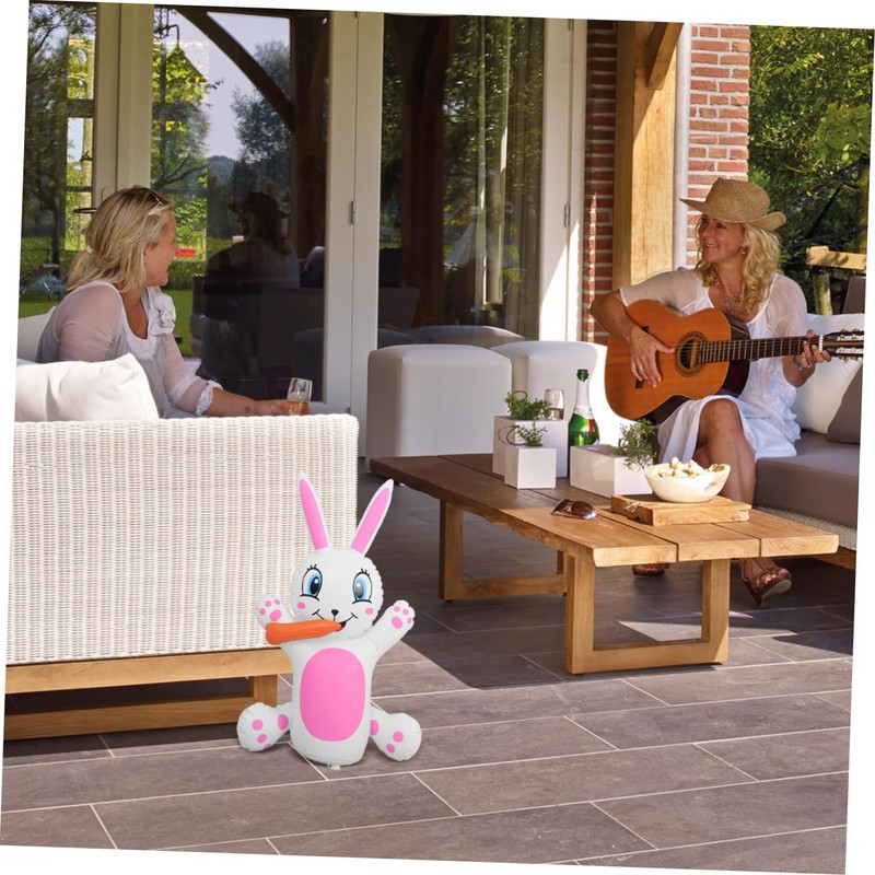 MERRYHAPY Giant Inflatable Easter Bunny Statue for Yard Decorations Easy