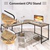 Costway Reversible L-Shaped Computer Desk Corner Study Table Workstation Rustic