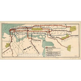 Historic Pictoric Map : New York City, New York 1918, [Routes of The Interborough Rapid Transit Company.], Antique Vintage Reproduction : 24in x 12in