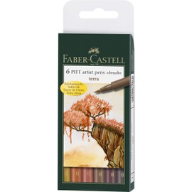 Faber-Castell Pitt Artist Pen Set, Terra, 6 Pens, (54-167106)