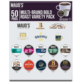 Dark Roast Coffee Variety Pack, 50ct. Solar Energy Produced Recyclable Single Serve Dark Roast Coffee Pods Variety Pack - 100% Arabica Coffee California Roasted, KCup Compatible