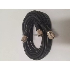 Shark 12 foot Black RG59/U Co-Phase Coax CB Radio Dual Antenna Coaxial Cable 12ft