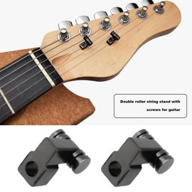 YINETTECH Pack of 4 String Trees with Double Roller and Mounting Screws String Tree Holder for Electric Guitars Compatible with Tele Telecaster Strat Stratocaster Compatible with Tele Start Black