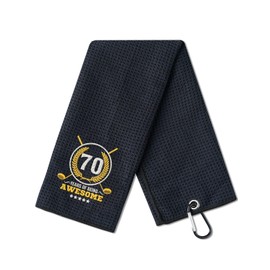 CybGene 70th Birthday Gifts for Men, Funny Golf Towels, 70 Years Old Gift for Golf Lovers, Husband, Dad, Grandpa, Boss, Coworkers