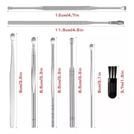 Universo en Linea Hisopo Acero Inoxidable 8pz Estuche Limpieza Oidos Cerumen F
