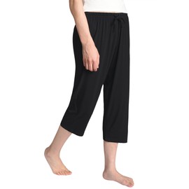 Latuza Women's Knit Capris Sleepwear 2X Black