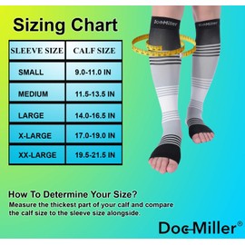 Doc Miller Open Toe Compression Socks Women and Men 20-30mmHg, Toeless Compression Socks Women, Support Shin Splints, Calf Recovery, Varicose Veins,1 Pair