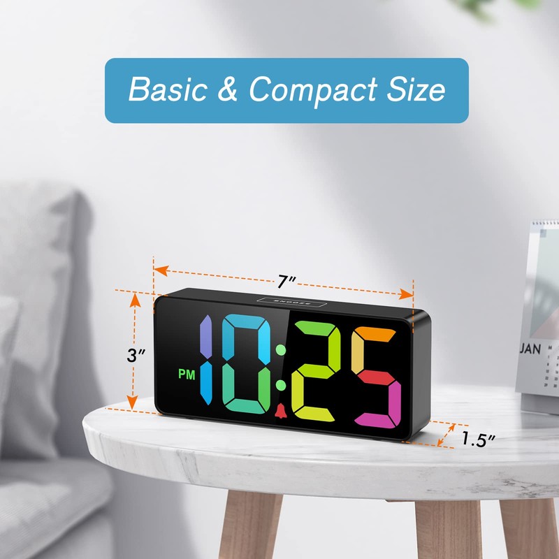Welgo 7.5 Inches Big Number Alarm Clock for Seniors &