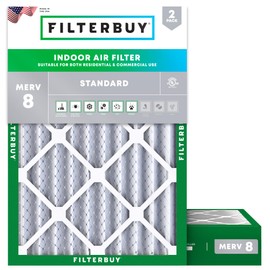 Filterbuy 12x16x4 Air Filter MERV 8 Essential Dust & Allergy Defense (2-Pack), Electrostatic Pleated HVAC AC Furnace Filters Replacement, Made in USA (Actual Size: 11.50 x 15.50 x 3.63)