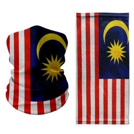 Tigoli Malaysia Flag Neck Gaiter – Jalur Gemilang Face Cover with Crescent & Star – Lightweight, Breathable Bandana for Festivals, Sports, and Cultural Wear