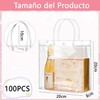 100PCS Bolsas de Regalo de PVC Transparente con Asas, Bolsas