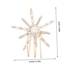 SAFIGLE Vintage Sunflower Pearl Hair Comb for Women Elegant Bridal Side Comb with Rhinestones Versatile Hair Accessory for Weddings and Special Occasions Decorative