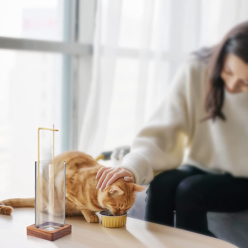 MINGYI Stylish Incense Holder Glass Incense Holder Ash Spill Proof