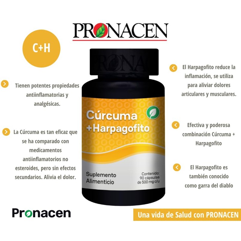 PRONACEN Curcuma + Harpagofito 90 capsulas