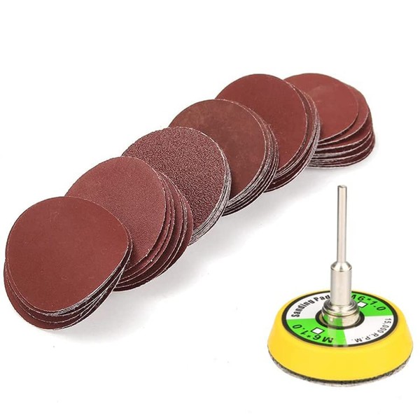 Gasea 60pcs 2 Inch Sanding Discs Pad Kit with 1/8"