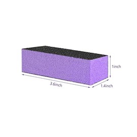 Paquete de 14 unidades de bloques pulidores de uñas, herramientas profesionales de manicura, grano 100/180, negro y morado de 3 lados, limas de uñas d