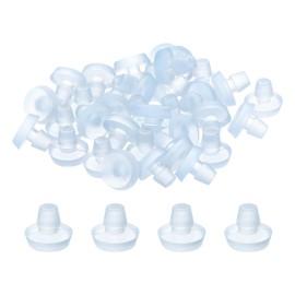 uxcell 56Pcs Glass Table Top Bumpers with Stem, 5.5mm/0.22Inch Clear Rubber Bumper Grippers Anti Collision Slip Glass Table Spacers for Patio Table Cabinet Furniture (Fits 2/9Inch Hole)