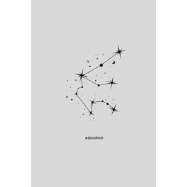 Aquarius Zodiac Sign Lined Notebook Journal - Unique Star Sign Gift