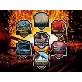Lord of the Rings National Park Sticker Collection. Set of 7!