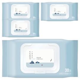 Round Wrap 1025 Dokdo Cleansing Tissue, 30 sheets, 178g, 4 pcs / 라운드랩 1025 독도 클렌징 티슈, 30매입, 178g, 4개