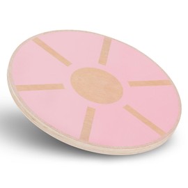 MADOG Wooden Wobble Balance Board for Adults, 15.5" Anti-Skid Sandpaper for Workout Core Trainer Physical Therapy, Home Gym Stability Board, Pink
