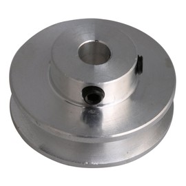 CNBTR 3.1x1.5x0.6cm Silver Aluminum Alloy 0.6cm Fixed Hole Pulley for Motor Shaft 0.3-0.5mm PU Round Type Belt