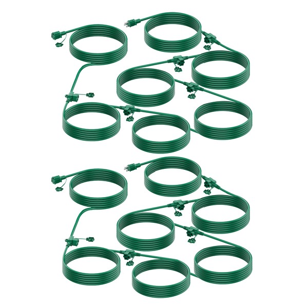 Brightown Outdoor Extension Cord Multiple Outlet, 2 Packs Each 50