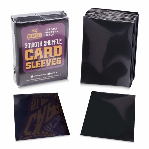 125 Black Matte Trading Card Sleeves | Smooth Shuffle Durable Plastic Card Protectors for Draft, Games, and Collecting | Outer Sleeves Compatible with All Popular TCG Card Games
