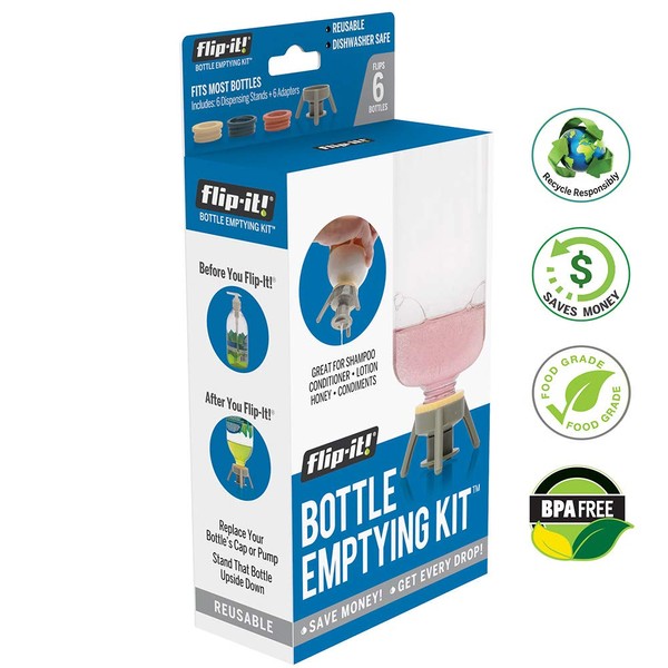 Flip-It! Bottle Emptying Kit (6 Pack, Pastel Color Edition)