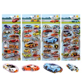 Pokmill Water Stickers, Pack of 4, Squishy Stickers, 3D 3D PVC Capsule Stickers, Exquisite Pattern, Diary Decoration, DIY Boys Creative Fashion Personality Cute Gift