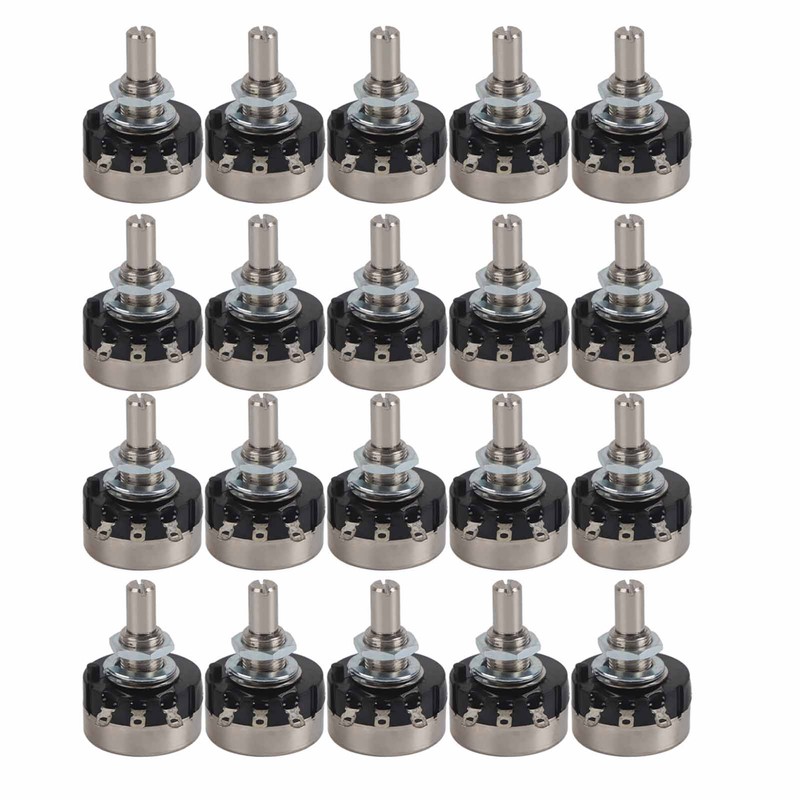 20Pcs Potentiometer Carbon Film Single Turn Accessory Set Kit for