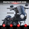 FATECIM Motorcycle 5.75" Headlight Fairing with 11" Smoke Windshield Windscreen