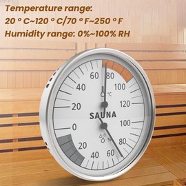Tomedeks 2-in-1 Sauna Thermometer Hygrometer Especially Precise Sauna Thermometer Automatic Calibration Hygrometer Thermometer Sauna