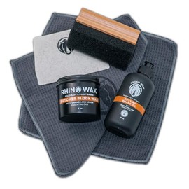 Rhino Wax Butcher Block Maintenance Kit - Includes Cutting Board Oil, Wax (Large 8oz Size), Bench Scraper, Large Applicator, 2 Microfiber Cloths - Natural and Food Safe - Made in USA